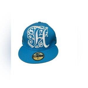 ALIFE Fitted Felt Applique Hat‎ 7 3/4 baby blue New Era RARE Vintage Cap
